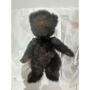 Russ Berrie Dickens Teddy Bear Vintage Dark Brown Plush Jointed Faux Fur 15 Inch
